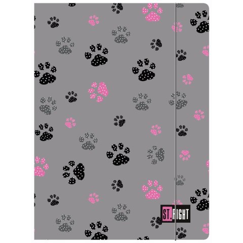 Teczka kartonowa na gumkę St.Right PAWS A4 mix 300g Unipap Teczka kartonowa na gumkę St.Right PAWS A4 mix 300g Unipap
