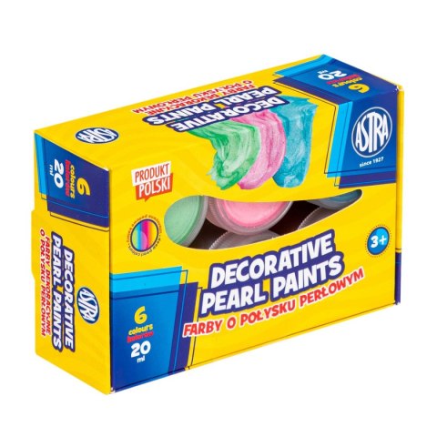 Farby plakatowe Astra dekoracyjne o połysku perłowym kolor: mix 20ml 6 kolor. (301124004) Farby plakatowe Astra dekoracyjne o połysku perłowym kolor: mix 20ml 6 kolor. (301124004)