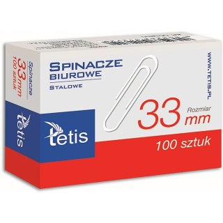 Spinacze okrągły Tetis 33mm 100 szt (GS140-C)
