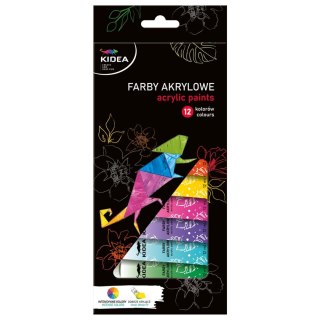 Farby akwarelowe Kidea 12ml 12 kolor. (FAA12KA)