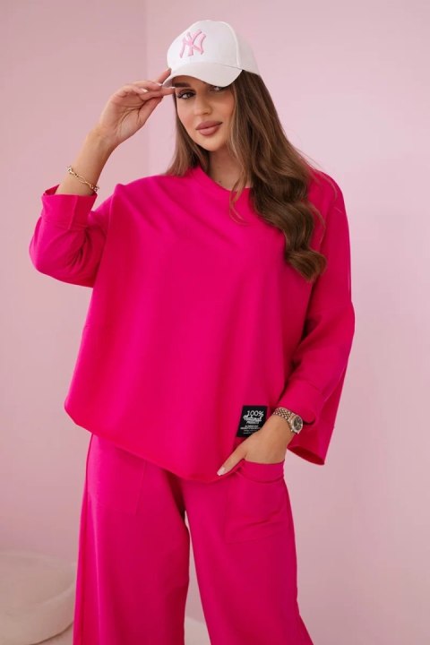 Komplet bawełniany bluza + spodnie fuksja uniwersalny Komplet bawełniany bluza + spodnie fuksja uniwersalny