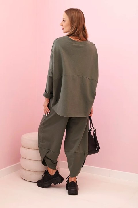 Komplet bawełniany bluza + spodnie khaki Komplet bawełniany bluza + spodnie khaki