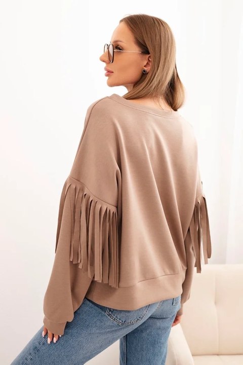 Bluza damska masełkowa z ozdobnymi rękawami fango Bluza damska masełkowa z ozdobnymi rękawami fango