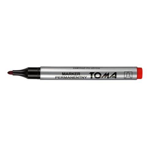 Marker permanentny Toma czerwony czerwony 1,5-3,00mm okrągła końcówka (To-090)