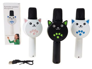 Mikrofon zabawkowy Adar kotek, 20x8x5cm,z głośnikiem Bluetooth, kabel USB (617544)
