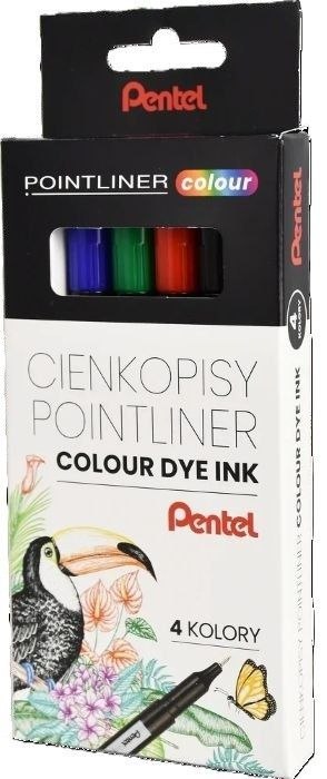 Cienkopis Pentel POINTLINER COLOUR mix 0,4mm 4kol. (S40-ST4PL)
