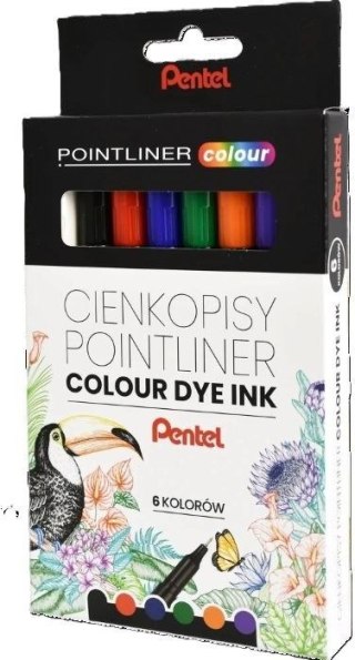 Cienkopis Pentel POINTLINER COLOUR mix 0,4mm 6kol. (S40-ST6PL)