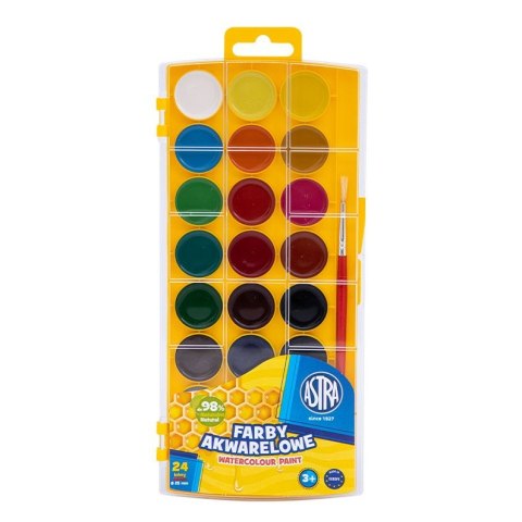 Farby akwarelowe Astra z eurozawieszką 24 kolor. (302023001)
