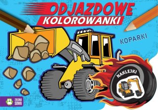 Książeczka edukacyjna Zielona Sowa Odjazdowe kolorowanki. Koparki