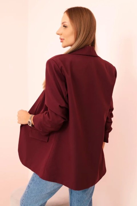 Marynarka z klapami elegancka bordowa uniwersalny Marynarka z klapami elegancka bordowa uniwersalny