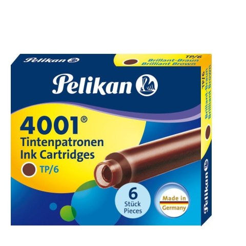 Naboje krótkie Pelikan TP/6 brązowe 311928 brązowy (100435996) Naboje krótkie Pelikan TP/6 brązowe 311928 brązowy (100435996)