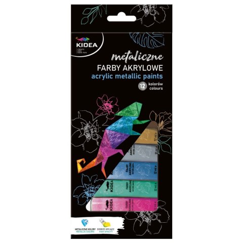 Farby akwarelowe Kidea metaliczne 12ml 12 kolor. (FAAM12KA) Farby akwarelowe Kidea metaliczne 12ml 12 kolor. (FAAM12KA)