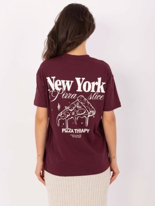 T-shirt D12022M02645R bordowy L