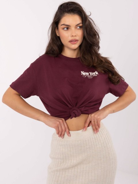 T-shirt D12022M02645R bordowy XL