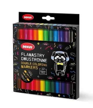 Flamaster Rexus dwustronne 12 kol. (9730)