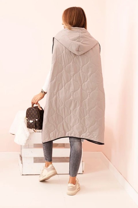 Kamizelka damska pikowana Plus Size z kapturem zapinana na zamek fango uniwersalny Kamizelka damska pikowana Plus Size z kapturem zapinana na zamek fango uniwersalny