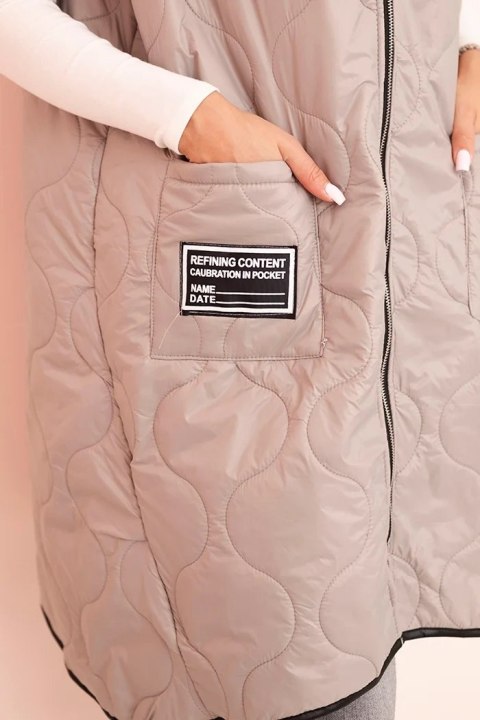 Kamizelka damska pikowana Plus Size z kapturem zapinana na zamek fango uniwersalny Kamizelka damska pikowana Plus Size z kapturem zapinana na zamek fango uniwersalny