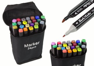 Marker specjalistyczny Lean Zestaw Pisaków Markerów Touch 24 Szt Torba Markery Alkoholowe mix mixmm okrągła/ścięta końcówka (128