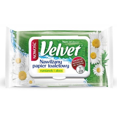 Papier toaletowy Velvet nawilżany Camomile&Aloe Vera kolor: biały 48 szt