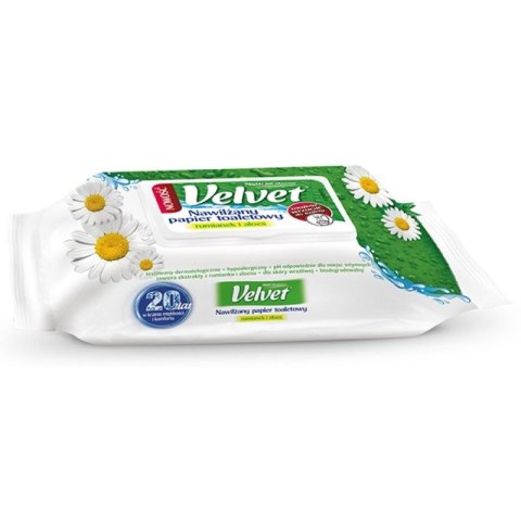 Papier toaletowy Velvet nawilżany Camomile&Aloe Vera kolor: biały 48 szt
