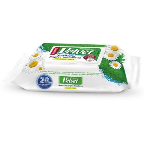 Papier toaletowy Velvet nawilżany Camomile&Aloe Vera kolor: biały 48 szt