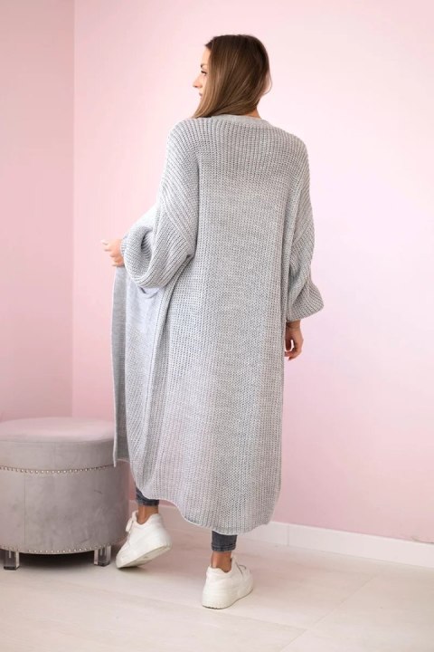 Sweter długi kardigan szary uniwersalny