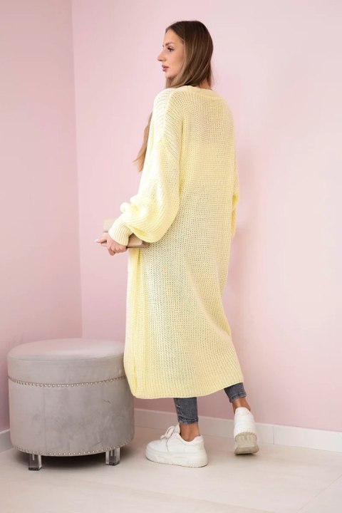 Sweter długi kardigan żółty uniwersalny Sweter długi kardigan żółty uniwersalny