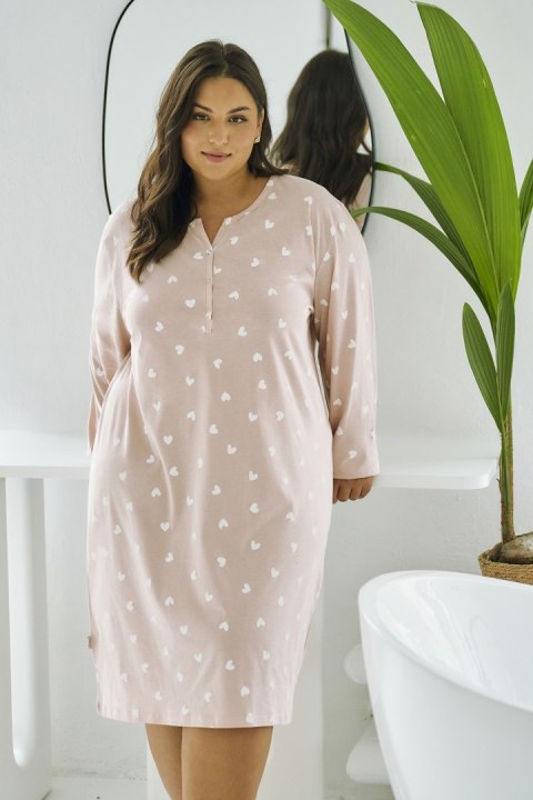 KOSZULA NORI 3469 DR R.2XL-4XL 4XL beżowy/serca