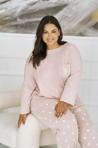 PIŻAMA NORI 3468 DR R.2XL-3XL XXL beżowy/serca