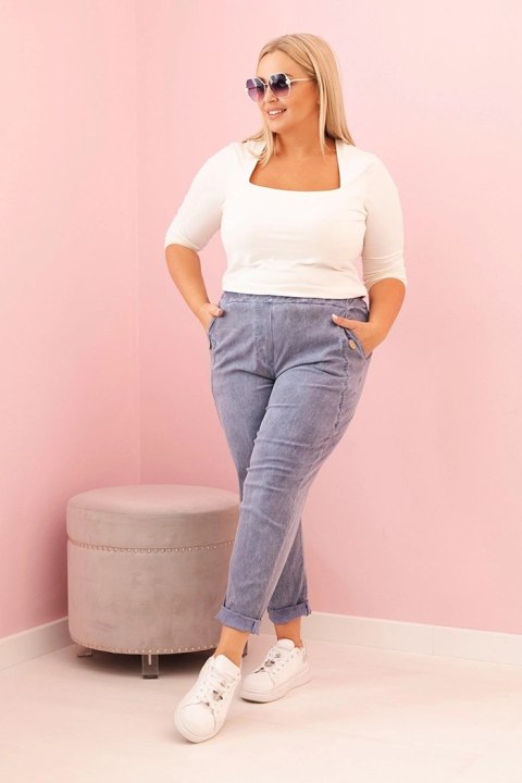 Spodnie damskie dekatyzowane Plus Size z wiskozą i gumką jeansowe Spodnie damskie dekatyzowane Plus Size z wiskozą i gumką jeansowe