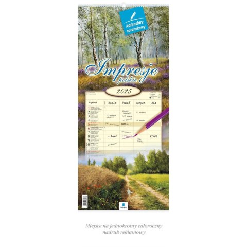 Kalendarz ścienny notatnikowy 2024 IMPRESJA POLSKIE 220mm x 490mm Lucrum (WN01) Kalendarz ścienny notatnikowy 2024 IMPRESJA POLSKIE 220mm x 490mm Lucrum (WN01)