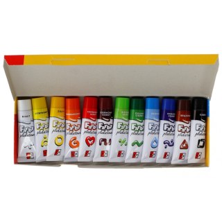 Farby plakatowe w tubach kolor: mix 30ml 12 kolor. Spółdzielnia JEDNOŚĆ