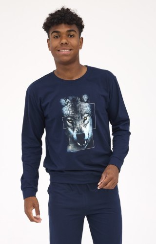PIŻAMA FUN&YOUNG BOY 998/50 WOLF DR 176 granatowy